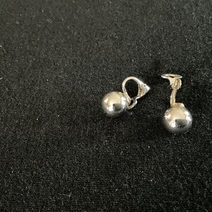Silver-Tone Ball Clip-On Earrings